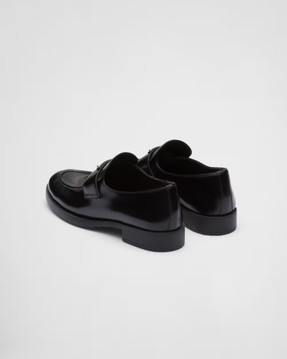 Brushed leather loafers